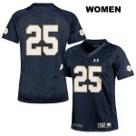 Notre Dame Fighting Irish Women's John Mahoney #25 Navy Under Armour No Name Authentic Stitched College NCAA Football Jersey TDR5799DR